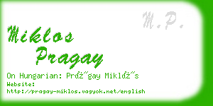 miklos pragay business card